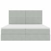 vidaXL Bett mit LED-Lichtleisten Hellgrau 200 x 200 cm Samt