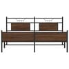 vidaXL Metallbett ohne Matratze Braun Eichen-Optik 160x200 cm