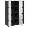 vidaXL Modularer Schrank mit 9 F&auml;chern 109x36,5x143cm Schwarz und Wei&szlig;