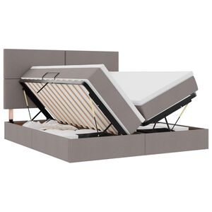vidaXL LED-Speicherbett mit Matratze Taupe 180 x 200 cm Stoff