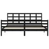 vidaXL Massivholzbett mit Kopfteil Schwarz 200x200 cm