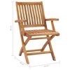 vidaXL Klappbare Gartenst&uuml;hle mit Kissen 6 Stk. Massivholz Teak