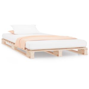 vidaXL Palettenbett 100x200 cm Massivholz Kiefer