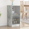 vidaXL Beistellschrank mit Glast&uuml;ren Betongrau 35x37x75,5 cm