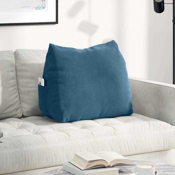 vidaXL R&uuml;ckenkissen Blau 60 x 20 x 50 cm Cordstoff