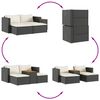 vidaXL 5tlg. Garten-Sofagarnitur mit Kissen Schwarz Poly Rattan Akazie