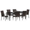vidaXL Garten Essgruppe 7 pcs Braun Pulverbeschichteter Stahl