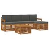 vidaXL Outdoor-Sofagarnitur mit Kissen 6 pcs Natur und Anthrazit