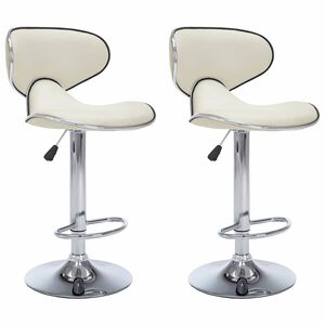 vidaXL Barhocker 2 Stk. Creme Kunstleder