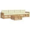 vidaXL Outdoor-Sofagarnitur 5 Stk. Wei&szlig; und Creme Massivholz Akazie
