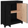 vidaXL Sideboard Schwarz 70x35x80 cm Massivholz Kiefer