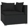 vidaXL 7-tlg. Garten-Lounge-Set mit Kissen Schwarz Poly Rattan