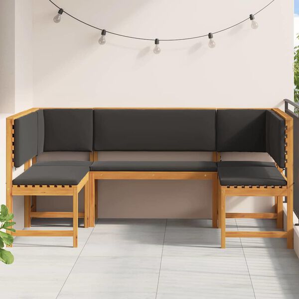 vidaXL Gartenbänke Set 5 pcs Braun Massivholz Akazie