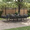 vidaXL Garten Essgruppe 13 pcs Schwarz Stahl