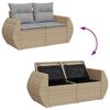 vidaXL Gartensofa-set mit Kissen 8 pcs Beige und Hellgrau Poly-Rattan