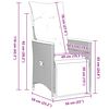 vidaXL 5-tlg. Garten-Bistro-Set mit Kissen Schwarz Poly Rattan