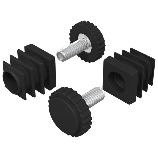 vidaXL M&ouml;bel Leveler Verstellbar 2 pcs Schwarz M6 PP