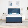 vidaXL Boxspringbett mit Matratze mit Kopfteil Blau 140 x 200 cm Stoff