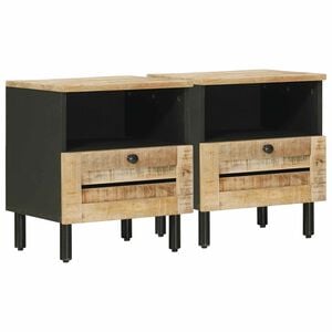 vidaXL Nachttisch 2 stk. Natur 40 x 33 x 46 cm Massivholz Mango
