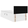 vidaXL Bett mit Stauraum und LED Reinwei&szlig; 90 x 190 cm Kunstleder