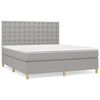 vidaXL Boxspringbett mit Matratze Hellgrau 160x200 cm Stoff
