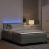 vidaXL LED Boxspringbett mit Matratze Hellgrau 120 x 200 cm Samt
