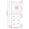 vidaXL Highboard R&auml;uchereiche 69,5x34x180 cm Holzwerkstoff