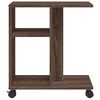 vidaXL Beistelltisch mit Rollen Braun Eiche 50x30x55 cm Holzwerkstoff