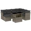 vidaXL 8-tlg. Garten-Sofagarnitur mit Kissen Grau Poly Rattan