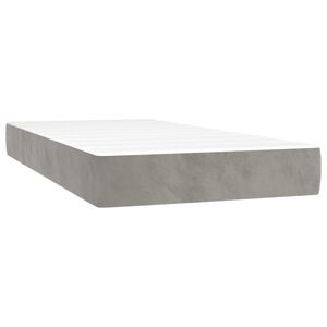 vidaXL Taschenfederkernmatratze Mittel Hellgrau 100x200x20 cm Samt