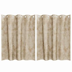 vidaXL Samtvorh&auml;nge mit Vorh&auml;ngen 2 pcs Creme 140 x 140 cm Samt