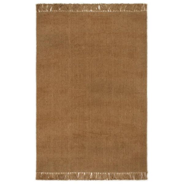 vidaXL Teppichl&auml;ufer mit Fransen 80x200 cm Jute