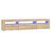 vidaXL TV-Schrank mit LED-Leuchten Sonoma-Eiche 195x35x40 cm