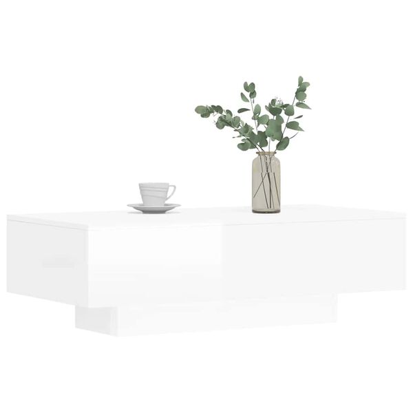 vidaXL Couchtisch Hochglanz-Wei&szlig; 100x49,5x31 cm Holzwerkstoff