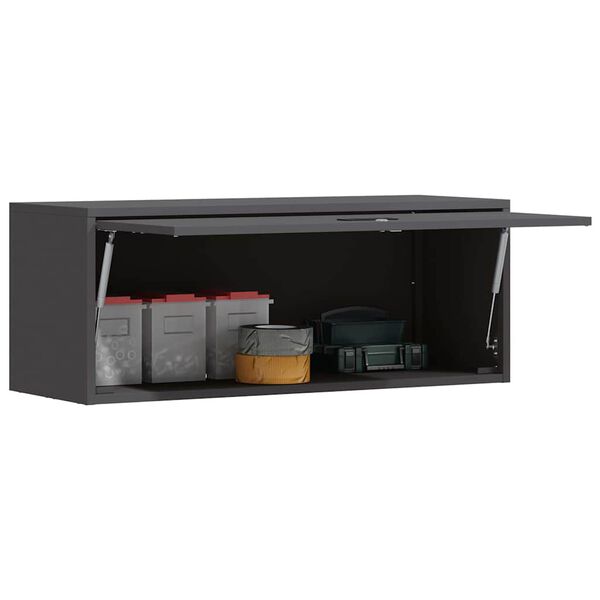 vidaXL Wandschrank f&uuml;r die Garage mit Gasdrucklift-T&uuml;r Schwarz