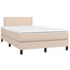 vidaXL Boxspringbett mit Matratze & LED Cappuccino-Braun 120x200cm