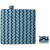 vidaXL Picknickdecke Faltbar Blau Wellenmuster 200x200 cm Samt