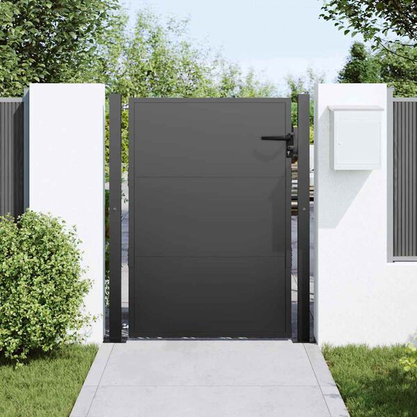 vidaXL Gartentor Schwarz 100 x 150 cm Pulverbeschichteter Stahl