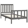vidaXL Massivholzbett mit Kopfteil Grau 100x200 cm Kiefer