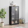 vidaXL Highboard mit T&uuml;ren Schwarz 68x37x142 cm Holzwerkstoff