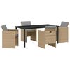 vidaXL Garten Essgruppe 5 stk. Beige Poly-Rattan