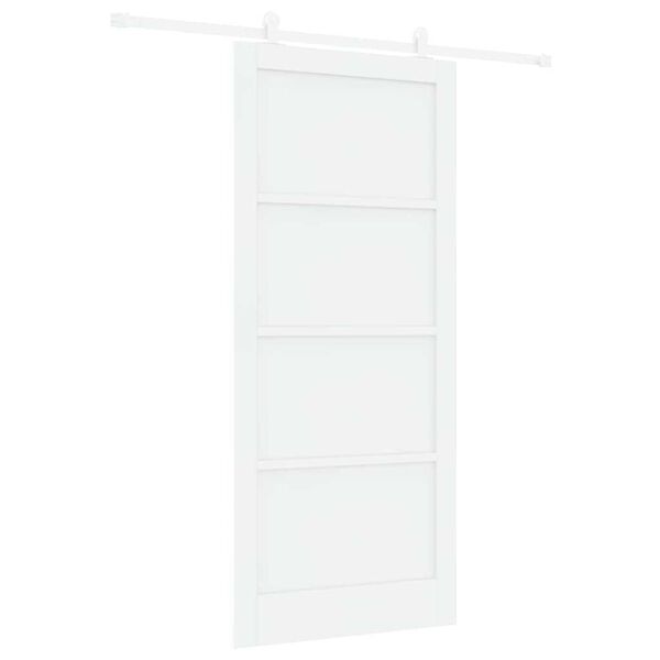 vidaXL Schiebet&uuml;r ORKDAL Wei&szlig; 93 x 211 cm Massives Kiefernholz