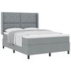 vidaXL Boxspringbett mit Matratze Hellgrau 160 x 200 cm Stoff