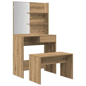 vidaXL Schminktisch-Set Artisan-Eiche Holzwerkstoff