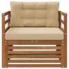vidaXL Outdoor-Sofagarnitur Massives Akazienholz und Polyester Natur