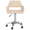 vidaXL Esszimmerst&uuml;hle 4 Stk. Drehbar Creme Stoff