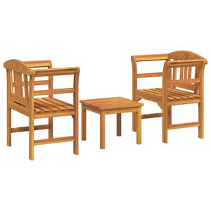 vidaXL M&ouml;belset mit Kissen 3 pcs Natur Massivholz Akazie