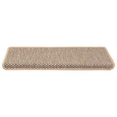 vidaXL Treppenmatten Selbstklebend Sisal 15 Stk. 65x21x4 cm Hellbeige