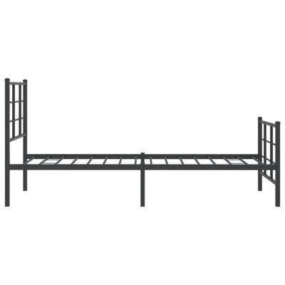 vidaXL Bettgestell mit Kopf- und Fußteil Metall Schwarz 75x190 cm