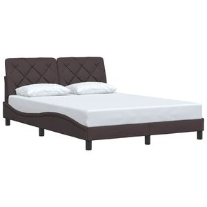 vidaXL Bettgestell ohne Matratze Dunkelbraun 120x200 cm Stoff